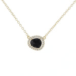 Dainty black onyx gemstone gold necklace - Alexandra marks jewelry