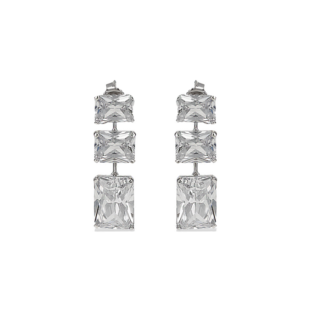 Classic Elegant Cushion Cut CZ Drop Earrings Alexandra Marks Jewelry