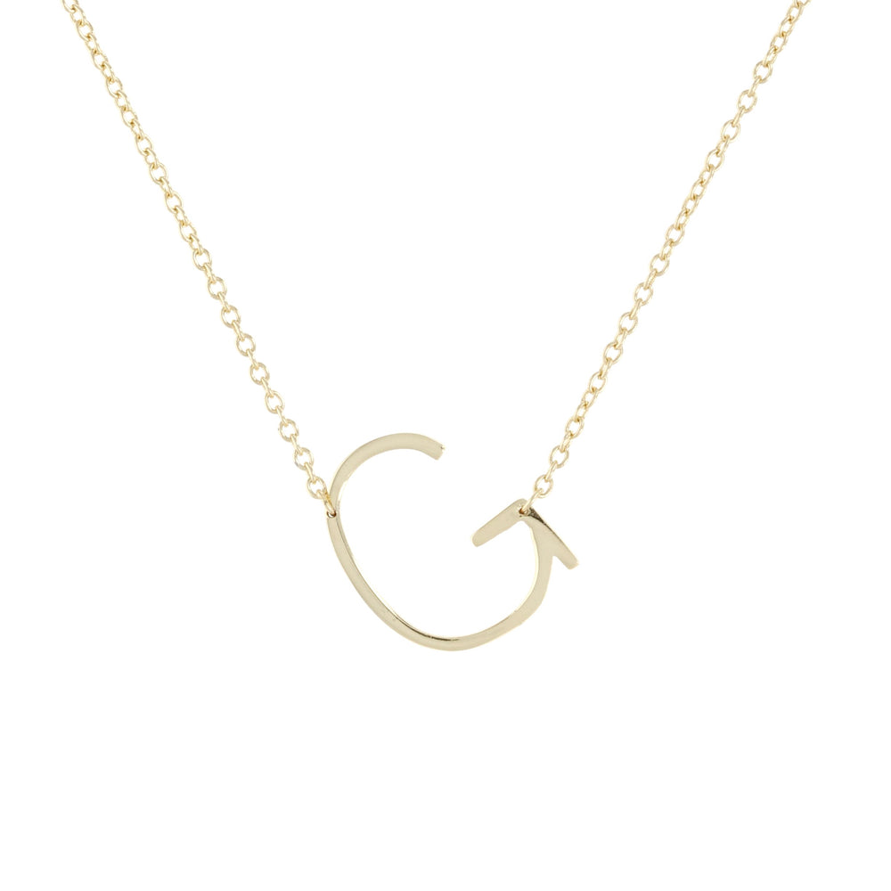 
            
                Load image into Gallery viewer, simple letter g initial necklace, gold
            
        