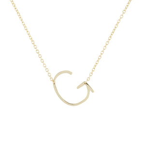 
            
                Load image into Gallery viewer, simple letter g initial necklace, gold
            
        