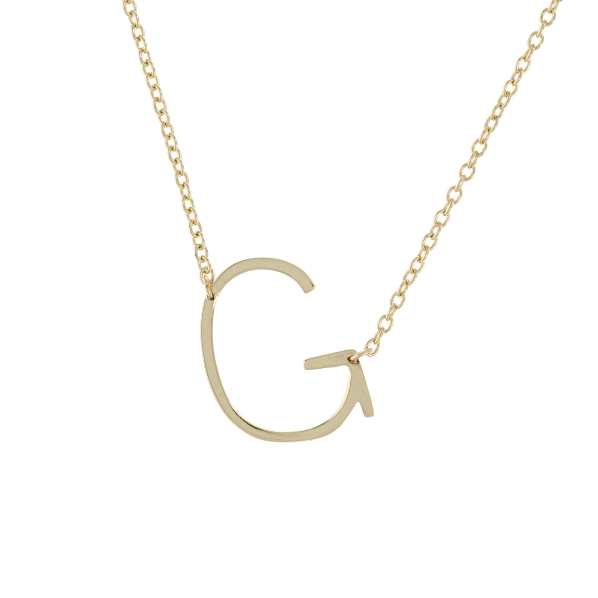 Personalized Sideways Gold Initial necklace | Alexandra Marks Jewelry