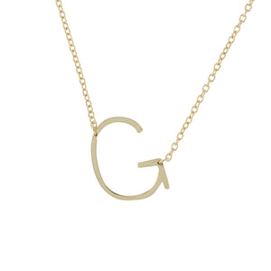 
            
                Load image into Gallery viewer, Sideways letter G initial necklace, gold - Alexandra Marks Jewelry
            
        