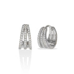 Pave' Cz Huggie Hoop Silver Earrings - Alexandra Marks Jewelry