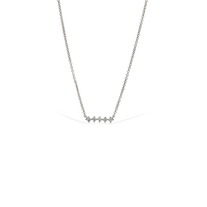 Alexandra Marks | Mini Round Diamond Bar Necklace in 14kt White Gold