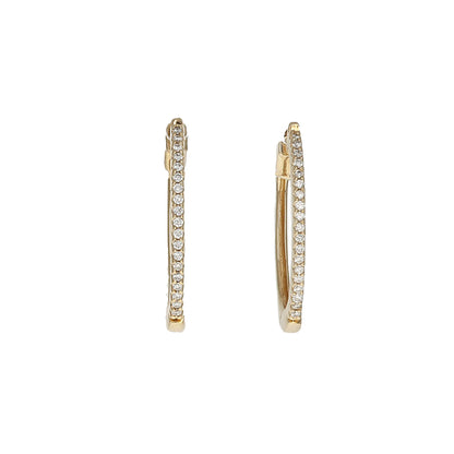 Diamond Oval Gold Hoop Earrings - Alexandra Marks Jewelry