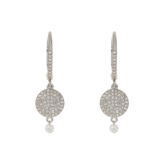 Diamond Circle Drop Earrings | Alexandra Marks Jewelry