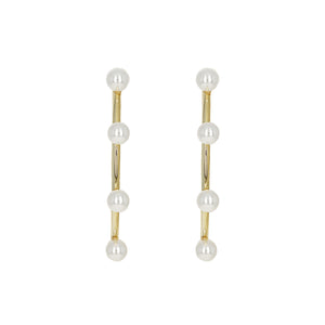 White Pearls On Gold Hoop Earrings | Alexandra Marks Jewelry
