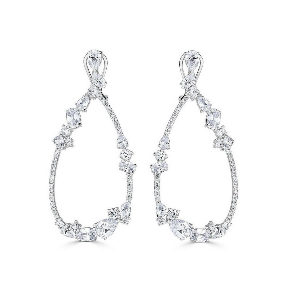 Embellished Pear Shaped CZ Statement Earrings - Alexandra Marks Jewelry