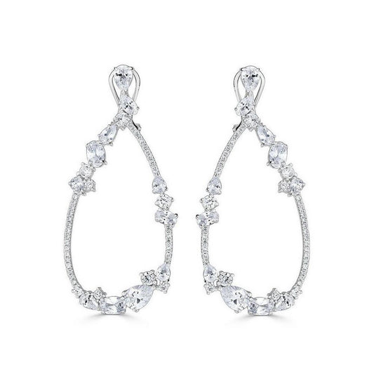 Embellished Pear Shaped CZ Statement Earrings - Alexandra Marks Jewelry