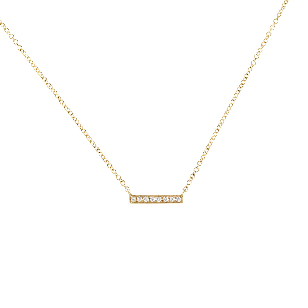 
            
                Load image into Gallery viewer, Alexandra Marks - Petite Diamond Bar Necklace in 14kt Yellow Gold
            
        