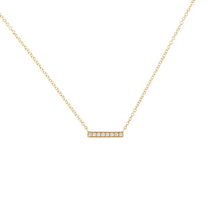 
            
                Load image into Gallery viewer, Alexandra Marks - Petite Diamond Bar Necklace in 14kt Yellow Gold
            
        