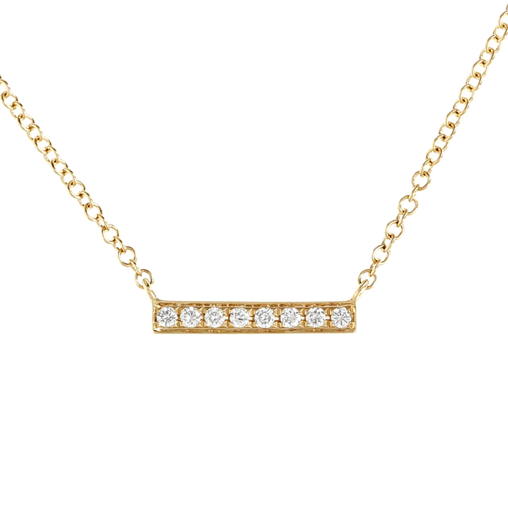 Small 14kt Gold Diamond Bar Necklace