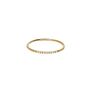 
            
                Load image into Gallery viewer, Thin 14k Gold Diamond Stacking Ring | Alexandra Marks Jewelry
            
        