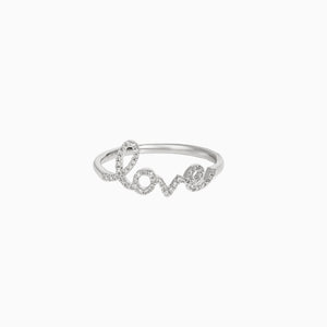 Dainty Diamond Love Scipt Ring - Alexandra Marks Jewelry