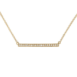 Diamond Thin Bar Necklace in Gold - Alexandra Marks Jewelry