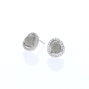
            
                Load image into Gallery viewer, Alexandra Marks | Free Form Labradorite Gemstone Stud Earrings in Sterling Silver
            
        