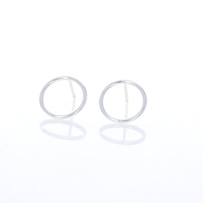 Simple Sterling Silver Circle Stud Earrings