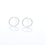 Simple Sterling Silver Circle Stud Earrings