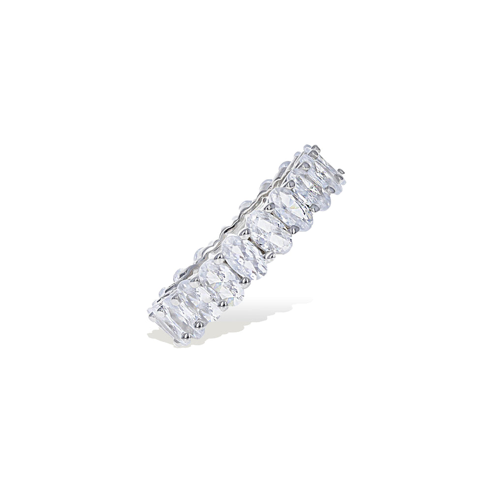 
            
                Load image into Gallery viewer, Alexandra Marks - 5mm Oval CZ Eternity Ring in Silver
            
        