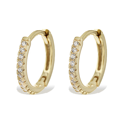 Tiny Gold CZ Huggie Hoop Earrings - Alexandra Marks Jewelry