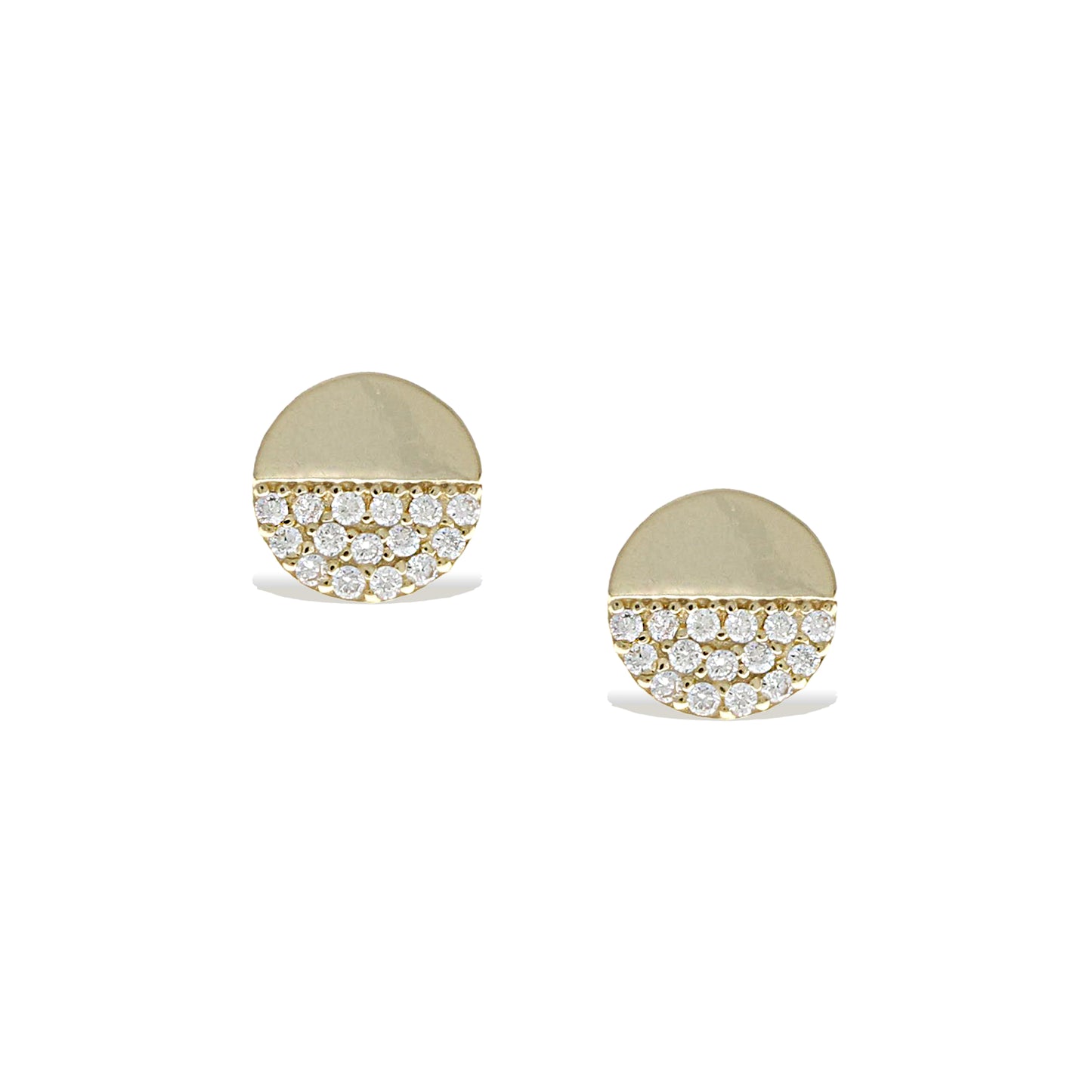 Gold Classic Circle Disc Stud Earrings