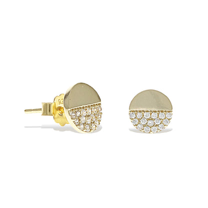 Gold Minimal Everday CZ Stud Earrings