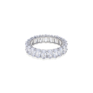 
            
                Load image into Gallery viewer, Oval CZ Classic Eternity Band in Silver - Alexandra Marks Jewelry
            
        