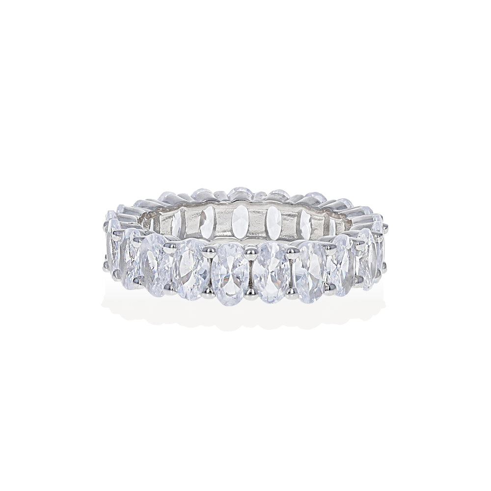 
            
                Load image into Gallery viewer, Alexandra Marks | 4ctw Oval CZ Eternity Band in Silver
            
        