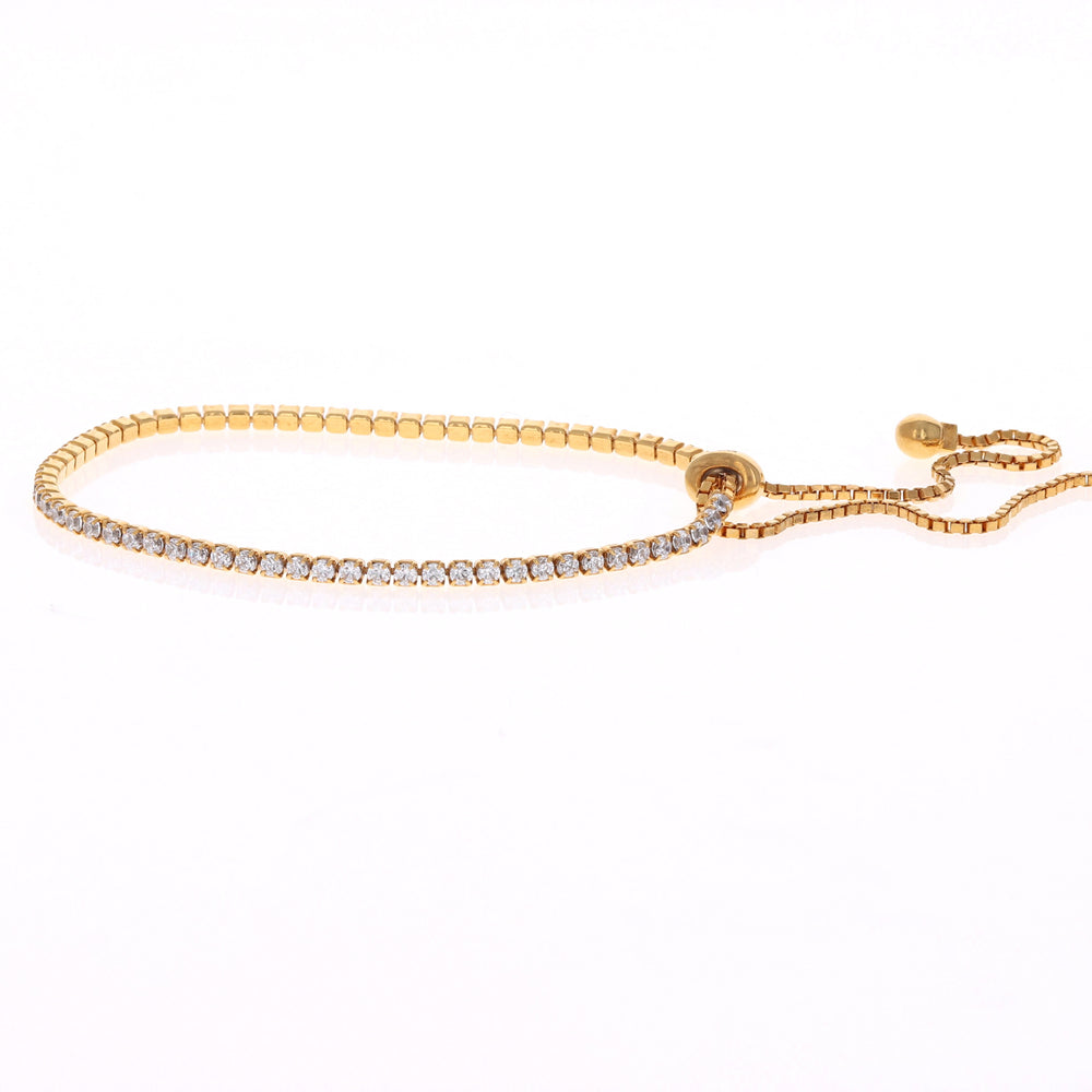 
            
                Load image into Gallery viewer, Thin Gold Cz Tennis Bracelet
            
        