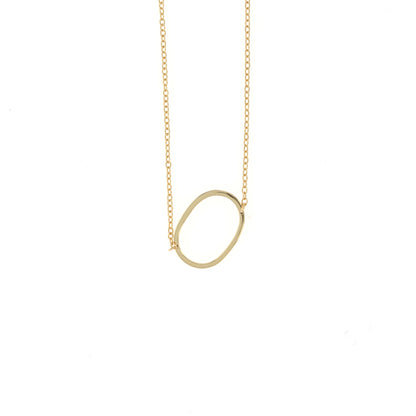 Plain Gold Letter O Initial Necklace - Alexandra Marks Jewelry