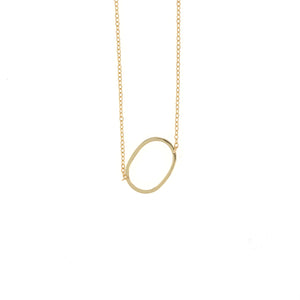 
            
                Load image into Gallery viewer, Plain Gold Letter O Initial Necklace - Alexandra Marks Jewelry
            
        