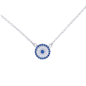 
            
                Load image into Gallery viewer, Sterling Silver Evil Eye Disc Necklace - Alexandra Marks Jewelry
            
        