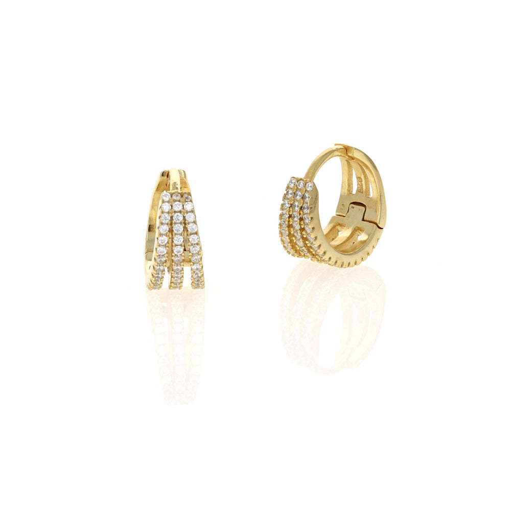 Gold Small CZ Huggie hoop earrings
