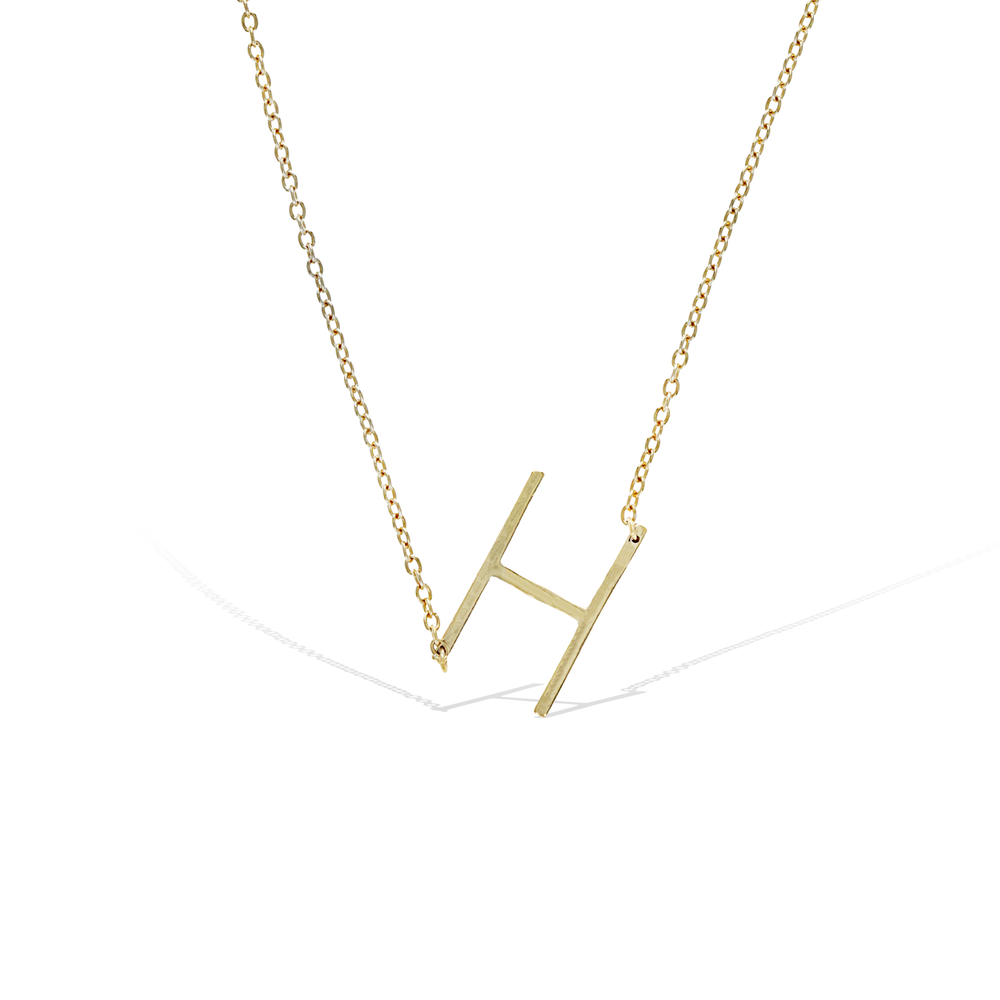 
            
                Load image into Gallery viewer, Gold Letter H Initial Necklace from Alexandra Marks Jewelry
            
        