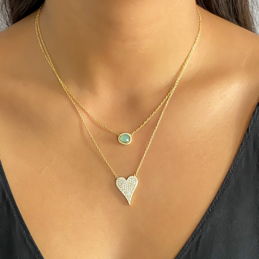 
            
                Load image into Gallery viewer, Wearing the Aqua Gemstone Necklace from Alexandra Marks Jewelry
            
        