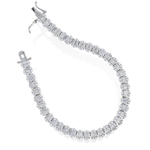 Baguette & Round CZ Tennis Bracelet in Silver from Alexandra Marks Jewelry