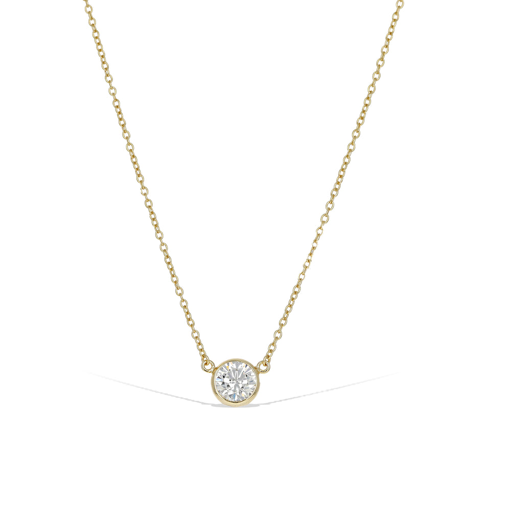 Classic Bezel Set CZ Solitiaire Necklace | Alexandra Marks Jewelry