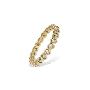 Thin Gold Bezel Set Cz Stacking Ring - Alexandra Marks Jewelry