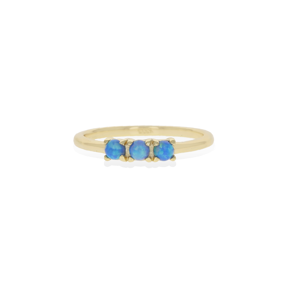 Simple Blue Opal Stacking Ring in Gold | Alexandra Marks Jewelry