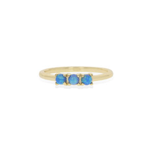 
            
                Load image into Gallery viewer, Simple Blue Opal Stacking Ring in Gold | Alexandra Marks Jewelry
            
        