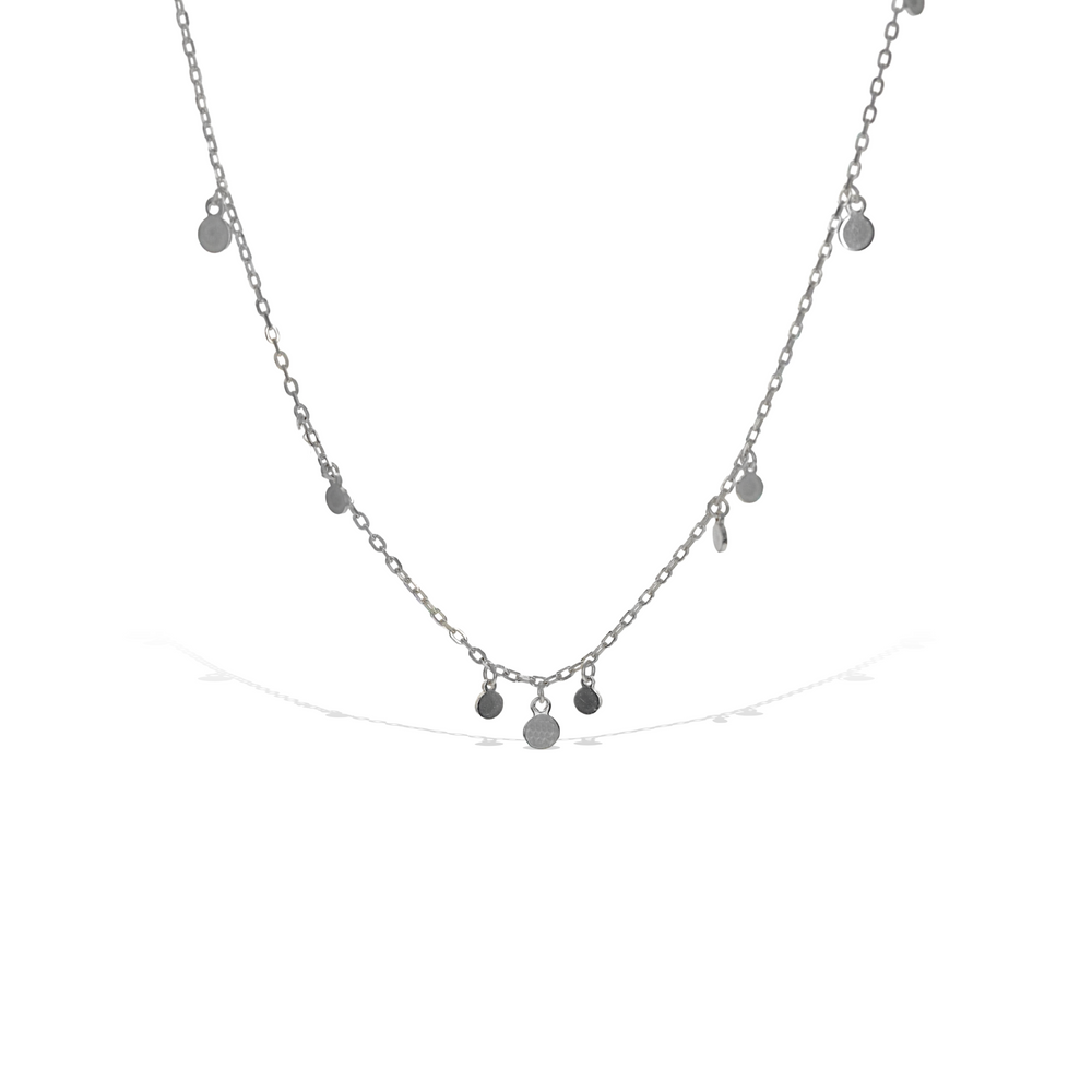 
            
                Load image into Gallery viewer, Alexandra Marks | Sterling Silver Disc Charm Choker Necklace
            
        