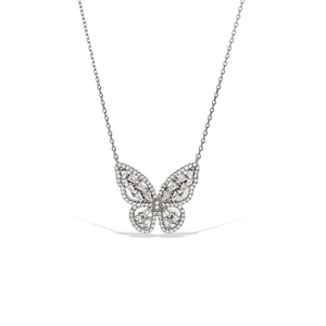 
            
                Load image into Gallery viewer, Alexandra Marks | Floating Cz Butterfly Necklace in Sterling Silver
            
        