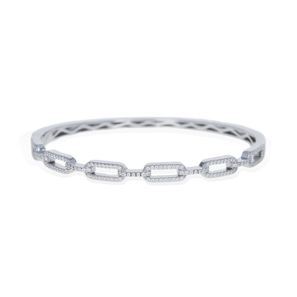 Cubic Zirconia Chain Link Bangle Bracelet from Alexandra Marks Jewelry