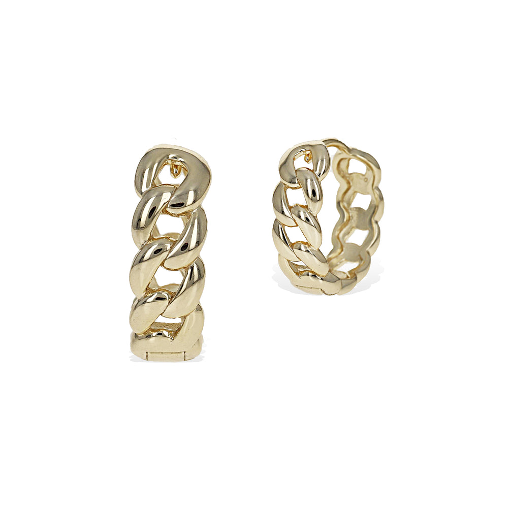 medium gold chain link hoop earrings - Alexandra Marks Jewelry