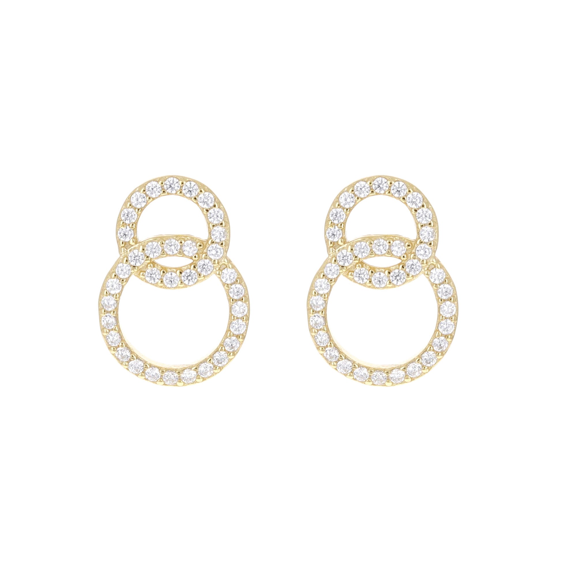 Gold Interlocking circle stud earrings - Alexandra Marks Jewelry
