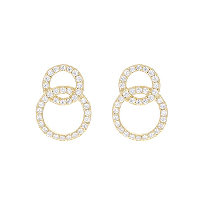 Gold Interlocking circle stud earrings - Alexandra Marks Jewelry