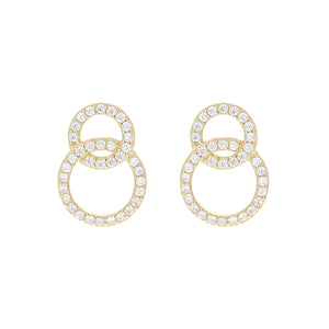 
            
                Load image into Gallery viewer, Gold Interlocking circle stud earrings - Alexandra Marks Jewelry
            
        
