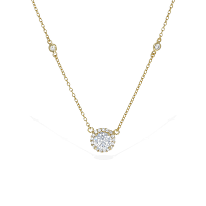 Classic Gold Solitaire CZ Necklace - Alexandra Marks Jewelry