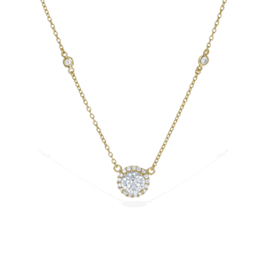 
            
                Load image into Gallery viewer, Classic Gold Solitaire CZ Necklace - Alexandra Marks Jewelry
            
        