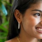 Classic CZ Gold Inside-Outside Medium Hoop Earrings - Alexandra Marks Jewelry